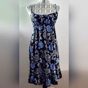 Loft by Ann Taylor Black floral print dress